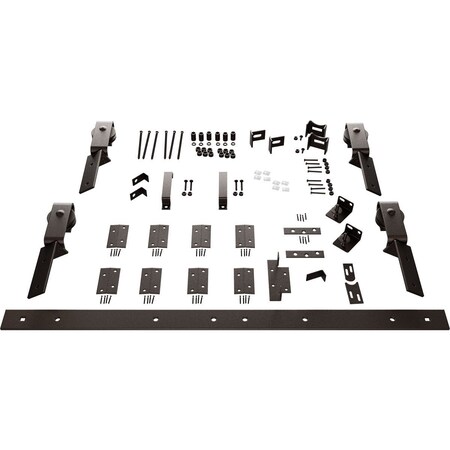 Ekena Millwork Barnfold J-Strap 4-Door Hardware Set for 1 1/4" to 1 3/8" Doors with 48" Track, Bronze Texture GB6007M4D48BZ